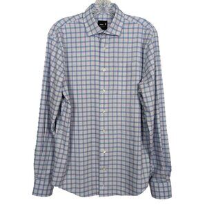 Johnnie-O Shirt Mens Size Small‎ Blue Button Up Performance stretch breathable